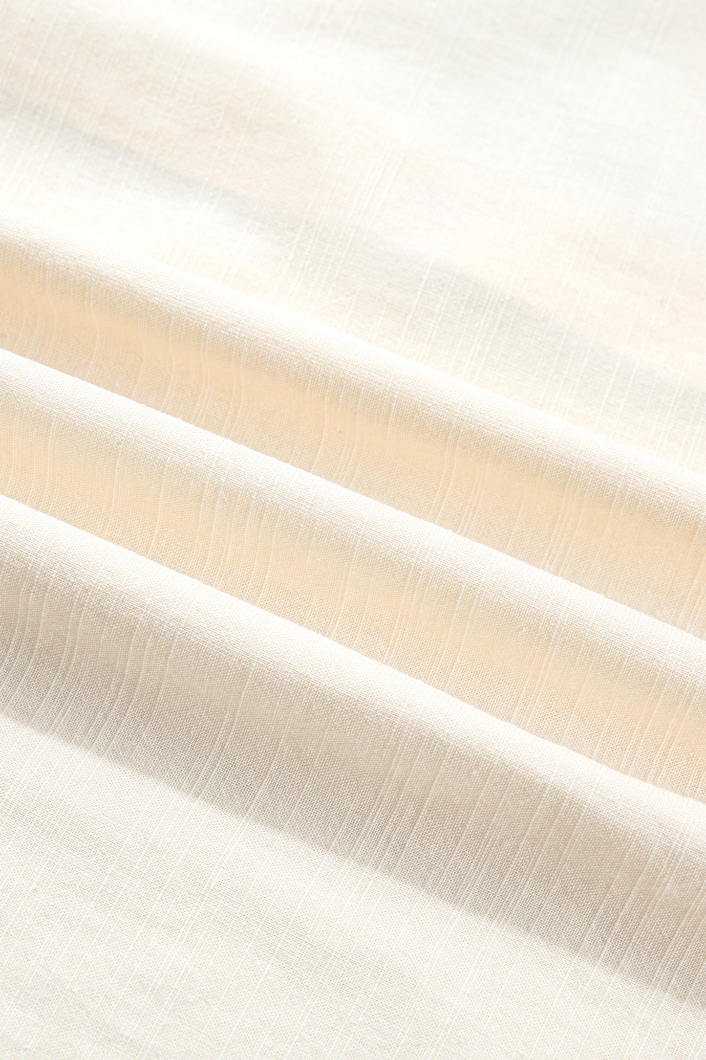 Beige Contrast Color Trim Button Down Long Puff Sleeve Shirt