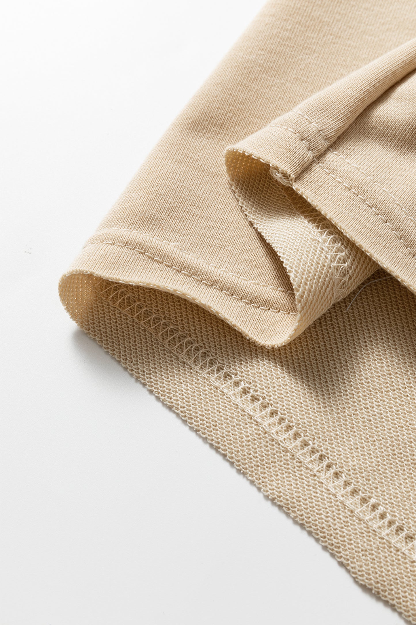 Parchment Striped Raglan Sleeve Notched Neck Raw Edge Plus Size Jumper