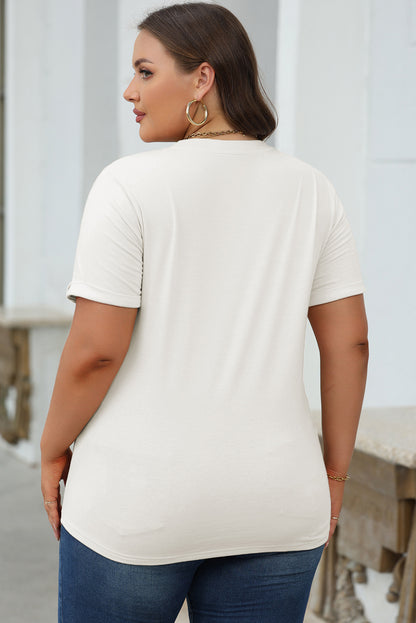 Orchid Petal Casual Plain Crew Neck Tee