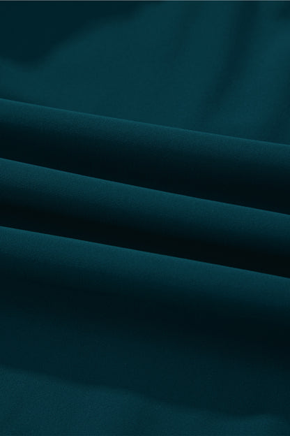 Blue Sapphire Contrast Edge Ruffled High Waist One Piece Swim Dress