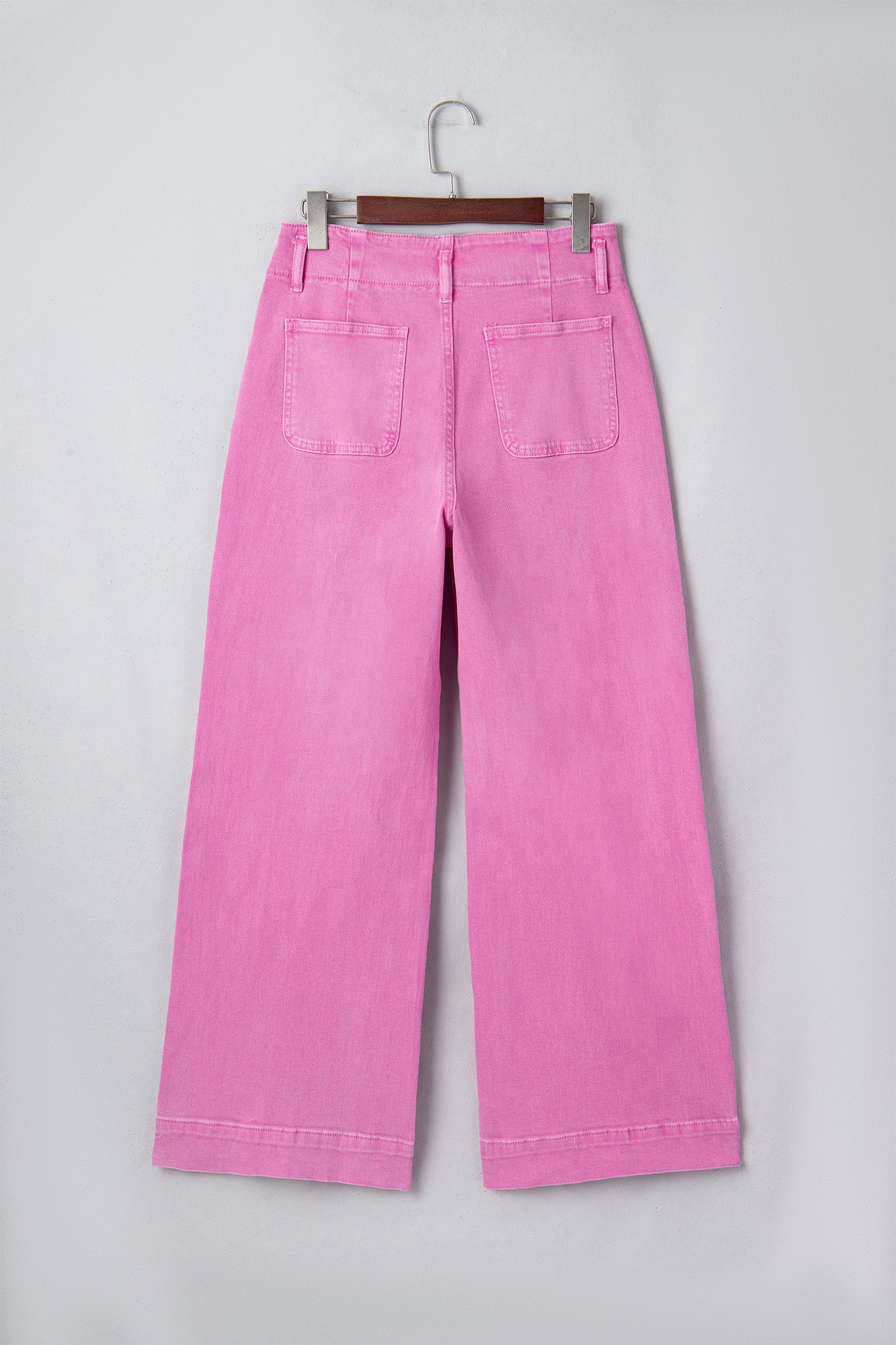 Mist Green 2-Button High Waist Flared Bottom Jeans