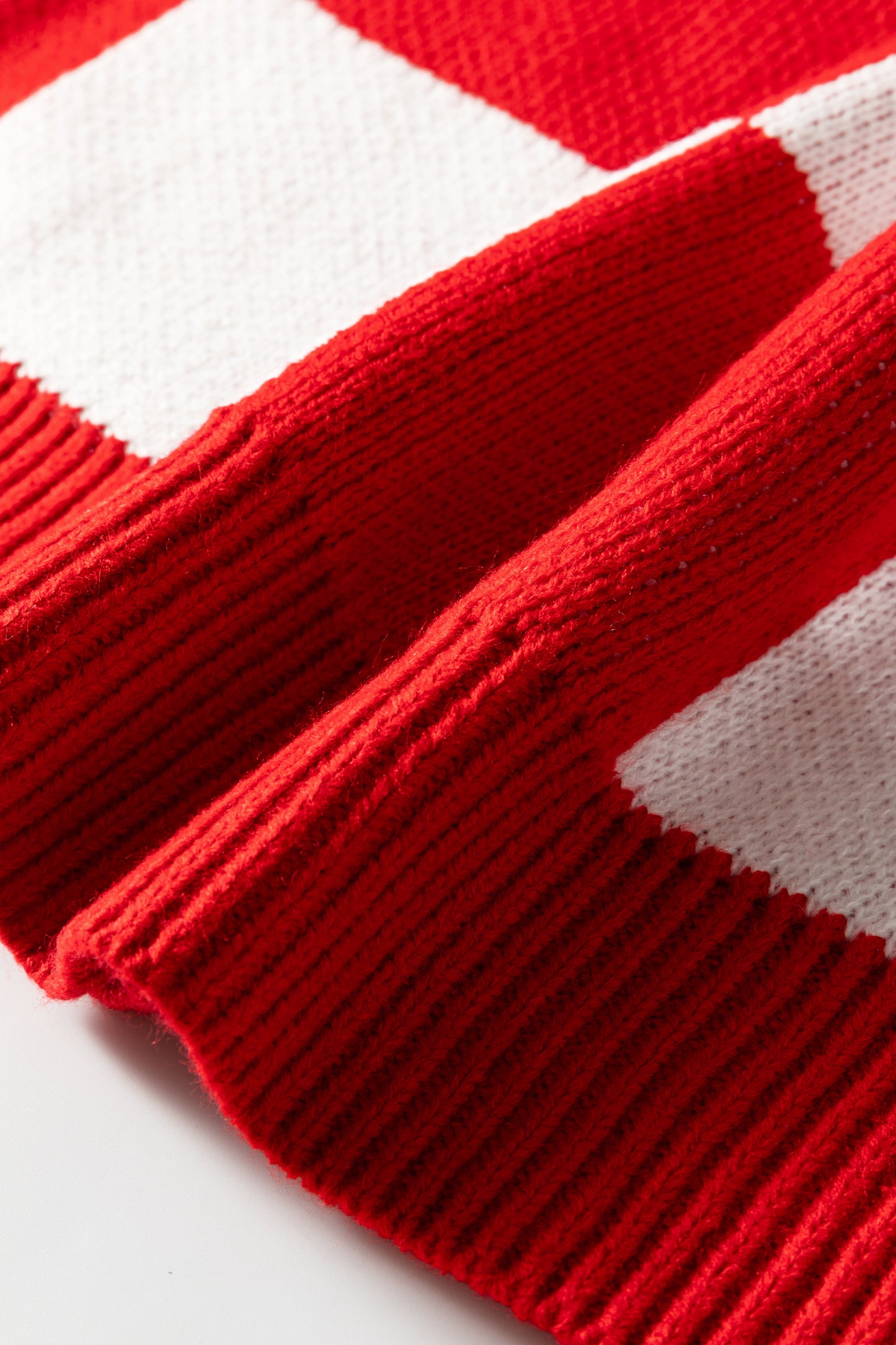 Pink Checkered Bishop Sleeve Sweater