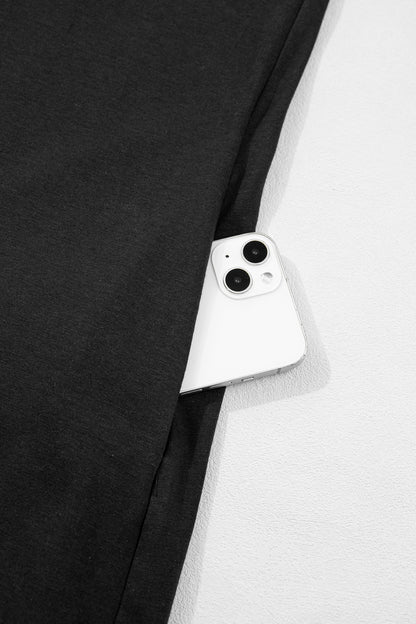 Black Plus Size Lace Hem Patchwork T Shirt Midi Dress