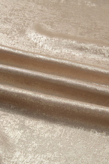 Apricot Plus Size Metallic Long Flounce Sleeve Blouse