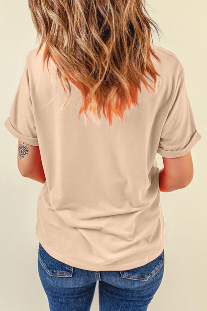 Orchid Petal Casual Plain Crew Neck Tee