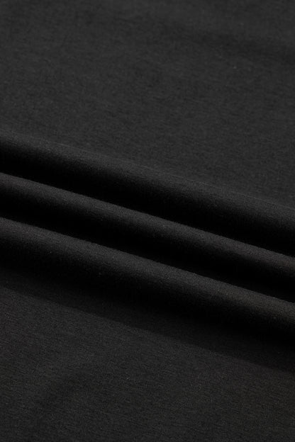 Black Plus Size Lace Hem Patchwork T Shirt Midi Dress