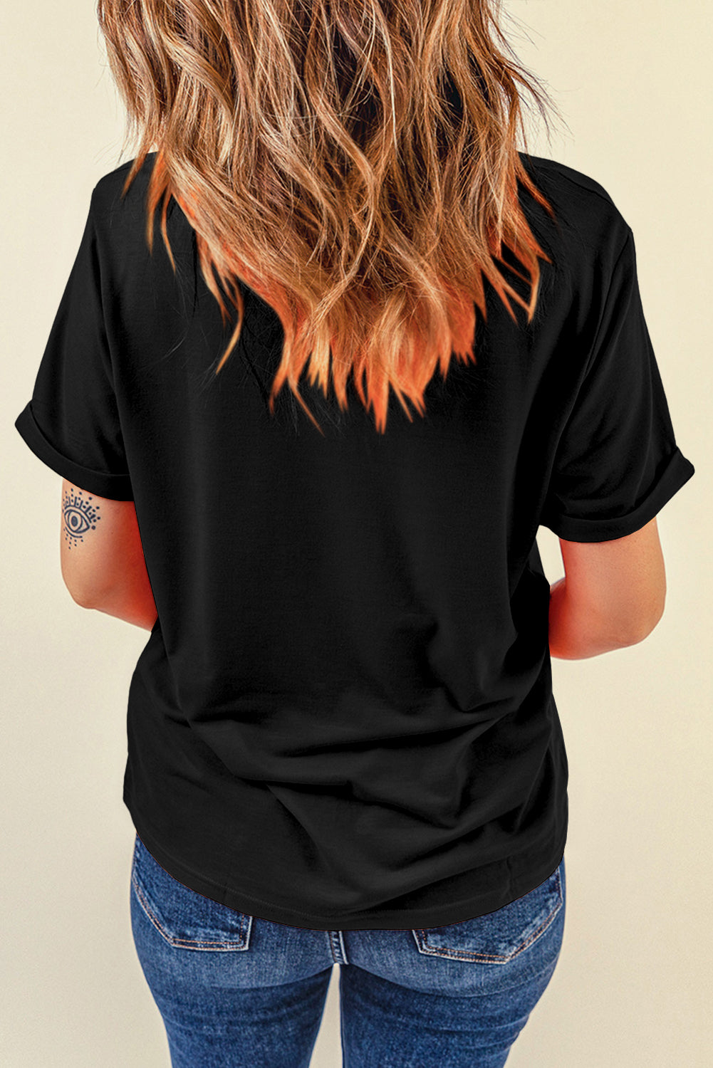Orchid Petal Casual Plain Crew Neck Tee
