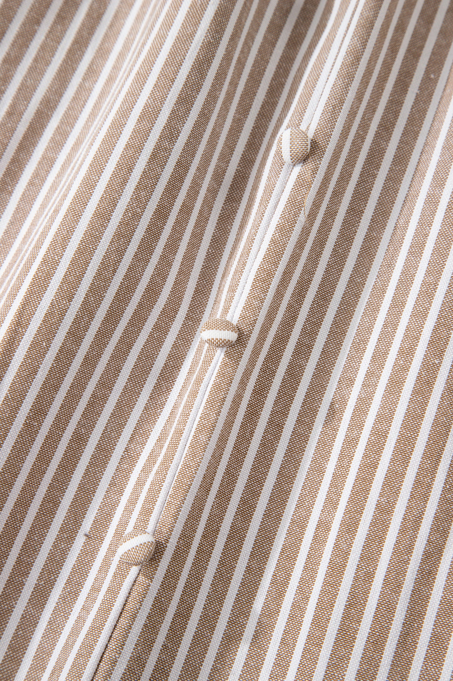 Khaki Stripe Flutter Sleeve Buttoned Front Slit Maxi Dress