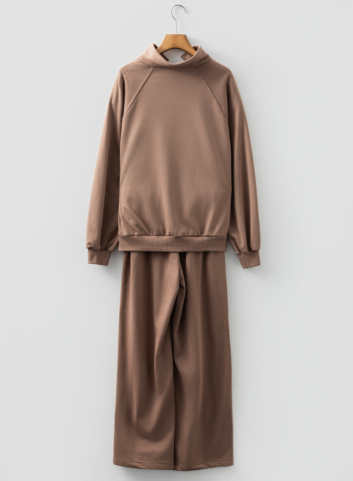 Dark Khaki Polo Collar V Neck Pullover and Drawstring Sweatpants Set