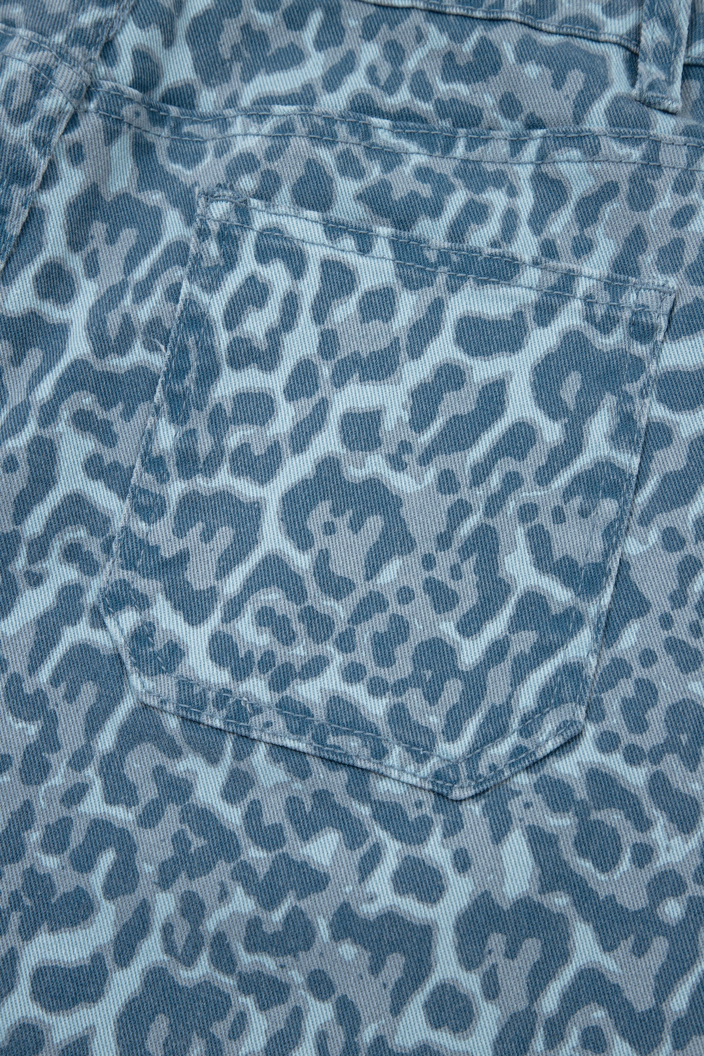Gray Leopard Frayed Edge Wide Leg High Waist Jeans